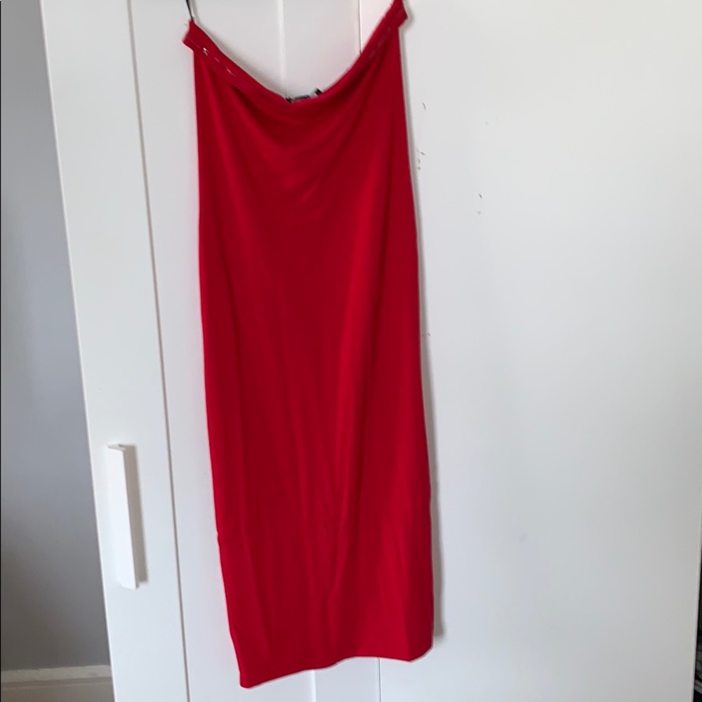 Red knit dress